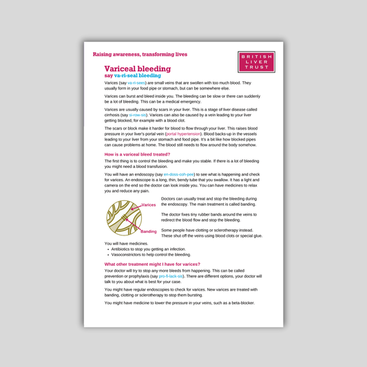 Varices and variceal bleeding Factsheet